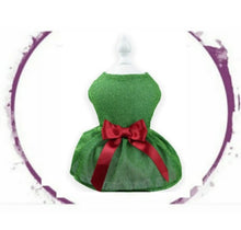 Load image into Gallery viewer, Dress - Glitter Red/Green with Sash Dress