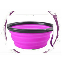 Load image into Gallery viewer, Dog/Cat Bowl- Collapsible comes in a Variety of Colors ( incl Carabiner Link)