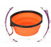 Load image into Gallery viewer, Dog/Cat Bowl- Collapsible comes in a Variety of Colors ( incl Carabiner Link)