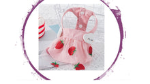 Load image into Gallery viewer, Dress - Strawberry Bib Dress with 3D Clouds ( 3 Snap Button Do up)