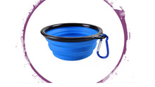Load image into Gallery viewer, Dog/Cat Bowl- Collapsible comes in a Variety of Colors ( incl Carabiner Link)