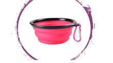 Load image into Gallery viewer, Dog/Cat Bowl- Collapsible comes in a Variety of Colors ( incl Carabiner Link)