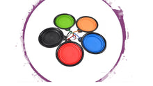 Load image into Gallery viewer, Dog/Cat Bowl- Collapsible comes in a Variety of Colors ( incl Carabiner Link)