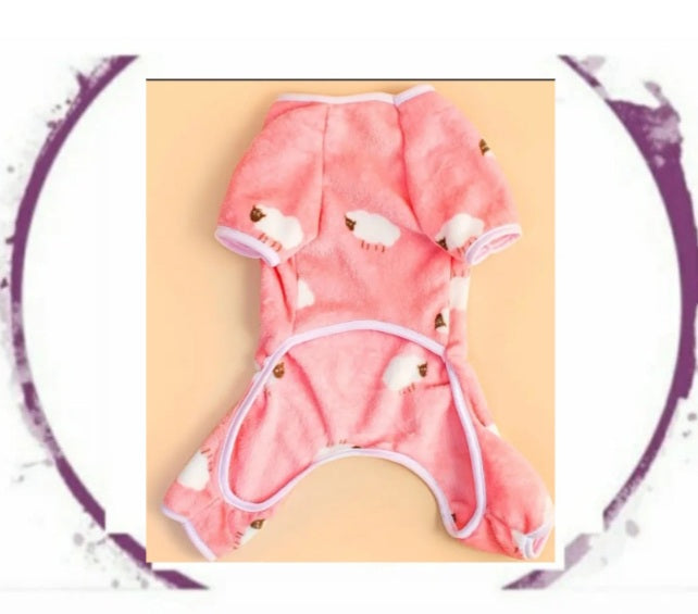 Pajamas - Pink / Blue Fleecy Lamb