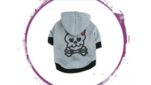 Load image into Gallery viewer, Hoodie, Velcro Do up- Grey Skull with Red Bow on Top
