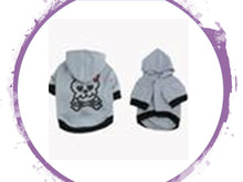 Load image into Gallery viewer, Hoodie, Velcro Do up- Grey Skull with Red Bow on Top

