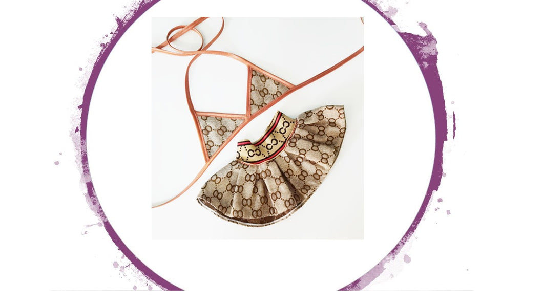 Bikini- CuCCi Bikini Top Spaghetti Straps with Elastic Skirt