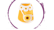 Load image into Gallery viewer, Top - Yellow Sunflower Dress with Scalloped Collar and Floral Cross Bag
